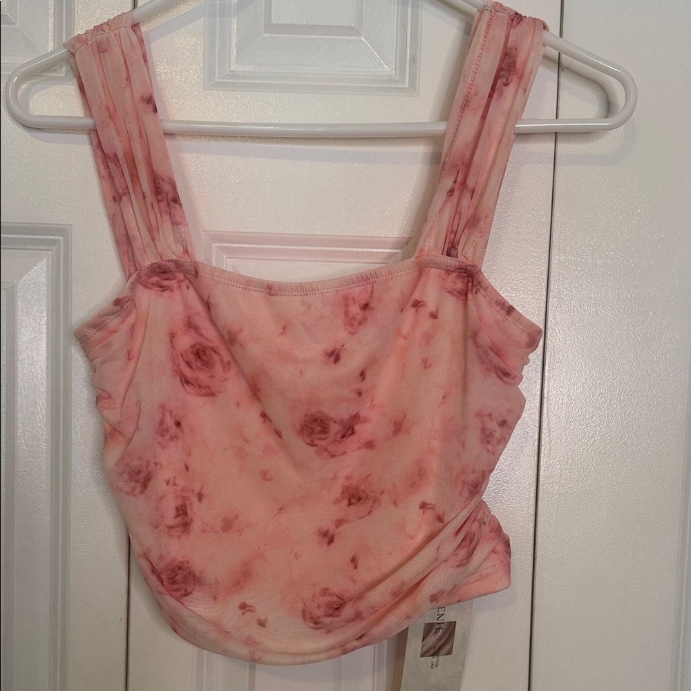 Juniors Blush Floral Crop Top
